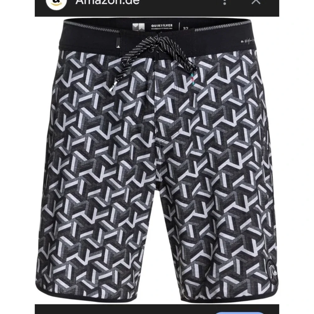 Quiksilver Highline series boardshorts all-over geometric pattern size‎ 38